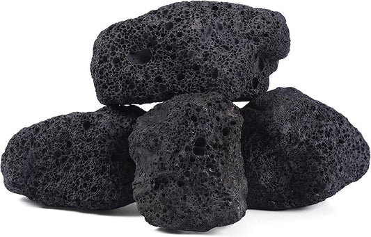 6-8 Inches Large Natural Black Lava Rock 4 PCS Aquarium Rocks for Aquascaping, Aquarium Landscaping, Terrariums, Fish Tank Decoration, Vivariums, Paludarium, Reptile and Amphibian Enclosures-PawvioPets