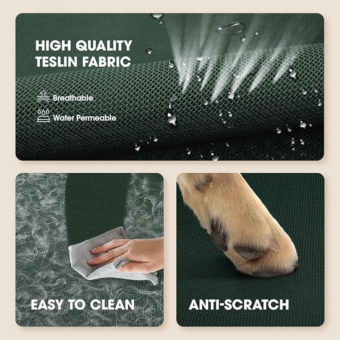 Elevated Dog Bed, Raised Outdoor Dog Bed for Medium Sized Dogs, Portable Cooling Pet Cot with Breathable & Washable Mesh, Indoor & Outdoor Pet Hammock with Skid-Resistant Feet.-PawvioPets