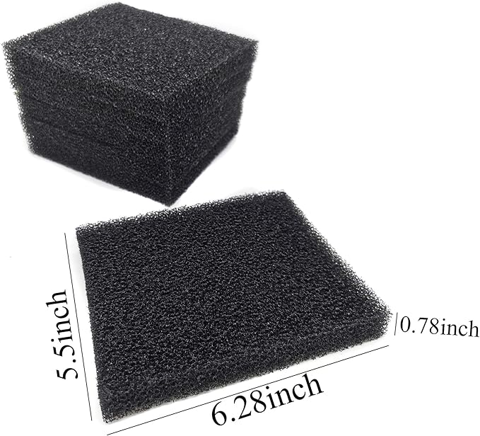 Aquarium Bio Fitler Media Sponge, 6.28 x 5.5 x 0.78 inch 6 Pcs Foam Filter Pad Inserts for ML350-PawvioPets