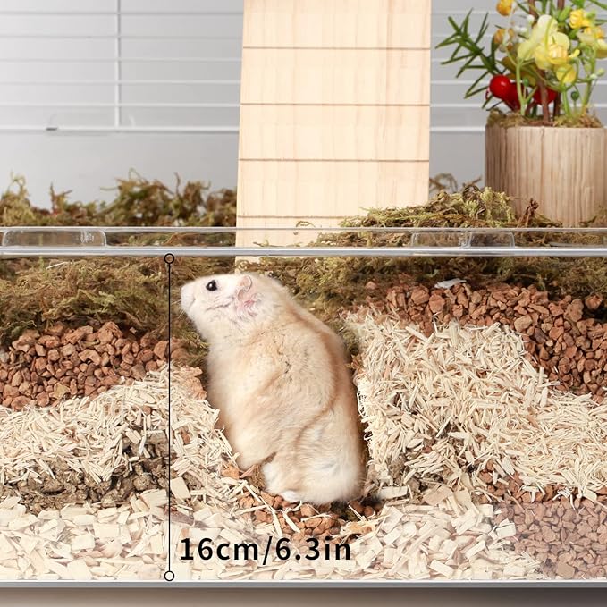 BUCATSTATE Hamster Cage 3-Level with Accessories, Includes Free Exercise Wheel, Water Bottle, Food Bowl & Hamster Hideout, Large Hamster Cage for Dwarf Hamster, Mice, Degus (24.4" L*13.7 "W*16.9" H)-PawvioPets