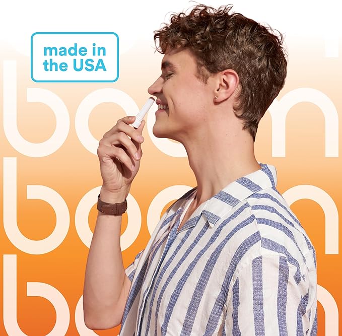 BoomBoom Nasal Stick | Vapor Flow Technology | Cool Refreshing Sensation | Natural Mood Boost | Simple Ingredients | Essential Oils + Menthol Inhaler (Tropical)-PawvioPets