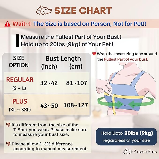 Dog Carriers for Small Dogs, Front Facing Small Dog Carrier, Hands Free Pet Carrier, Size Adjustable Cat Carriers, Reducing Back Pain, Safe Soft Cotton Cat Sling (Regular, Heather Gray)-PawvioPets