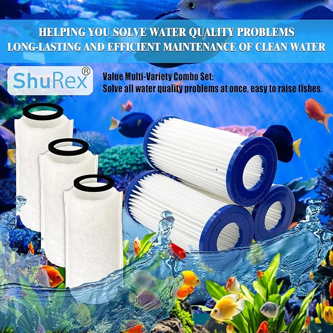 3 Pack Replacement Micron Cartridges, 3 JH Floss Sleeves, and 3 Foam Gaskets for MarineLand Magnum Polishing Internal Canister Filter; Micron Cartridge PA0140, ML90769 Rite-Size JH Floss Sleeve-PawvioPets