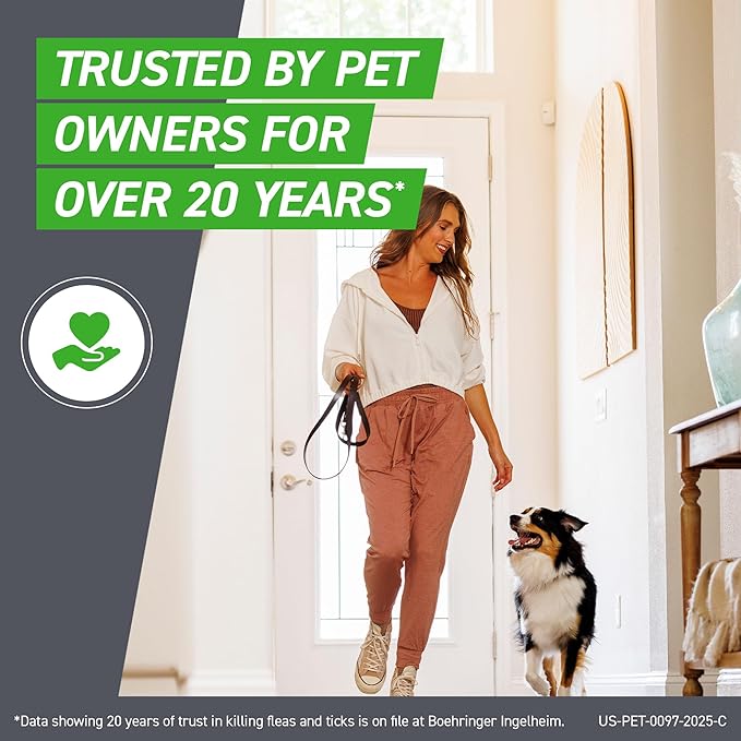 FRONTLINE Plus Flea and Tick Treatment for Large Dogs Up to 45 to 88 lbs. 3 Treatments-PawvioPets