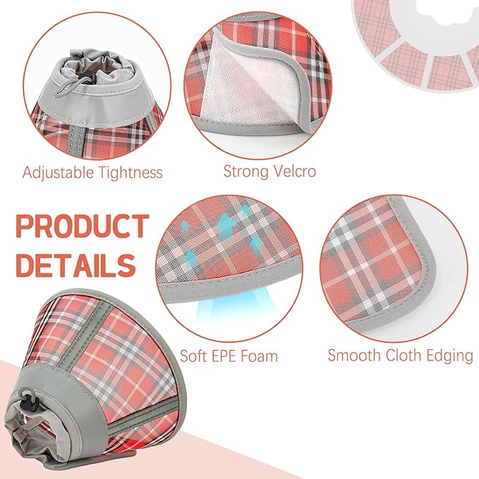 Cat Cone Collar Soft, Cat Recovery Collar for Large Medium Small Cats Kittens, Kitten Cone Alternative After Surgery-PawvioPets