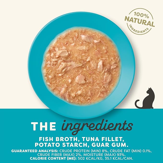 Applaws Natural Wet Cat Food in Gravy, Limited Ingredient Canned Wet Cat Food, No Additives, Made with Natural Ingredients, Tuna Fillet in Gravy (24 x 2.47oz Cans)-PawvioPets