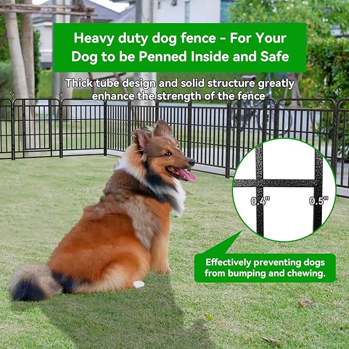 Dog Playpen Outdoor 24 Piece Panels Heavy Duty Dog Fence 32" Height with Thick Pipe Anti-Rust with Doors Portable for RV Camping Yard, Total 54FT, 227 Sq.ft, Snowy Black-PawvioPets