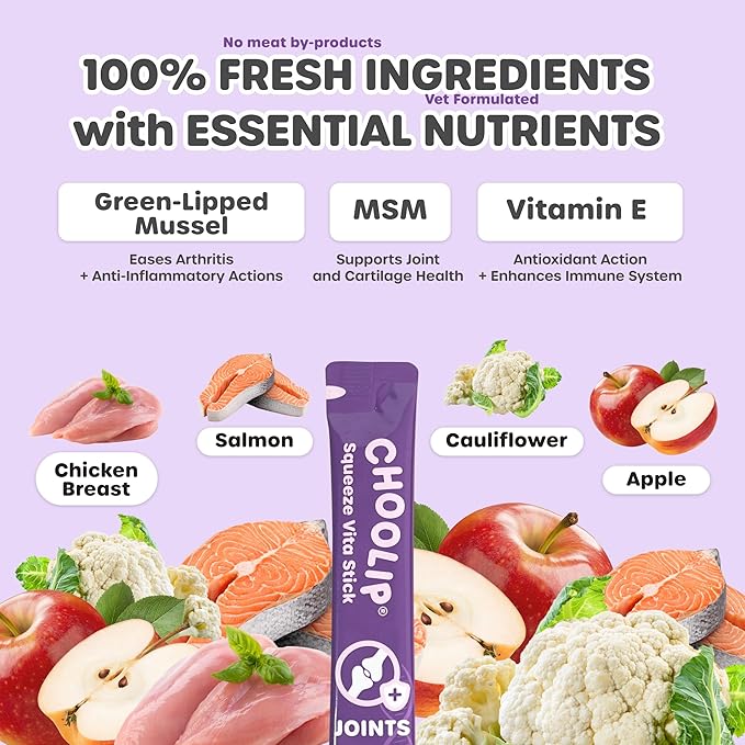 Grab & Go Squeeze Vita Stick Lickable Treats for Dogs & Cats. 49 Joint Support Sticks with Essential multivitamins. Soft and Tasty Paste for All Life Stages, Supporting Joints Health-PawvioPets