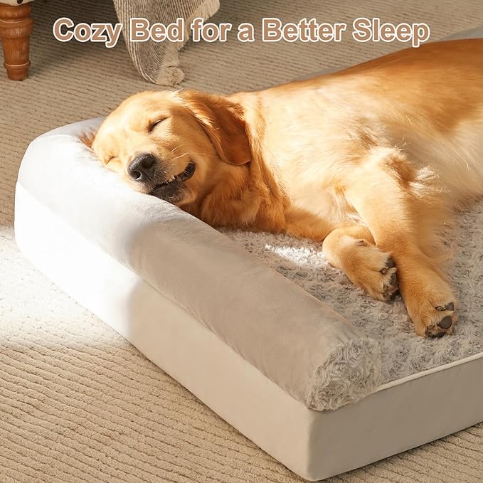 BFPETHOME Dog Beds for Large Dogs, Orthopedic Dog Bed for Medium Large Dogs,Big Waterproof Couch Pet Bed with Removable Washable Cover-PawvioPets