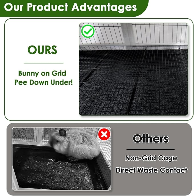 Bunny Hutch Indoor Rabbit Cage Outdoor 2-Story Rabbit House with Urine Guards and 2 Removable Tray for Small Animals-PawvioPets