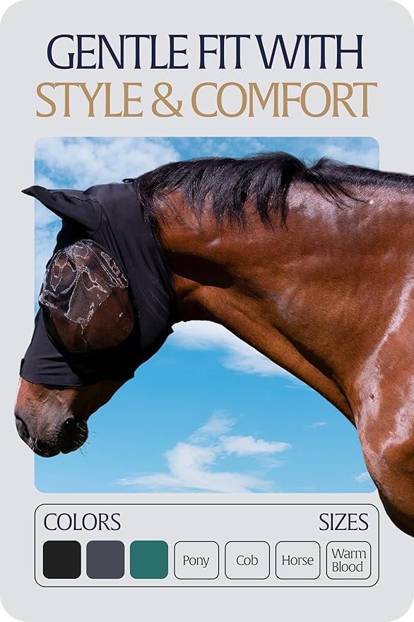 Equinavia Bug Out Fly Mask | Against Flies, Insects, UV Rays - Black - Horse-PawvioPets