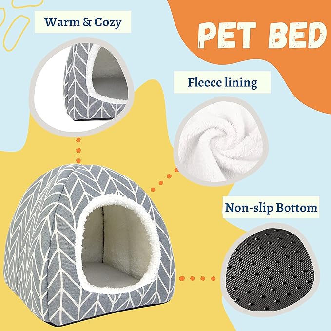 2 Pack Guinea Pig Hideout Bed Rabbit House Cave Accessories Cozy Hide-Out for Bunny Hedgehog Ferret Chinchilla&Other Small Animals-PawvioPets