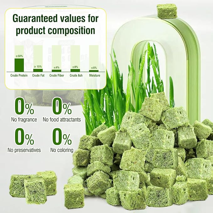 50g Cat Grass Teething Treat, Delicious Cat Grass Teething Snack Edible Cats Chew Toy for Teeth Cleaning and Hairball Removal-PawvioPets