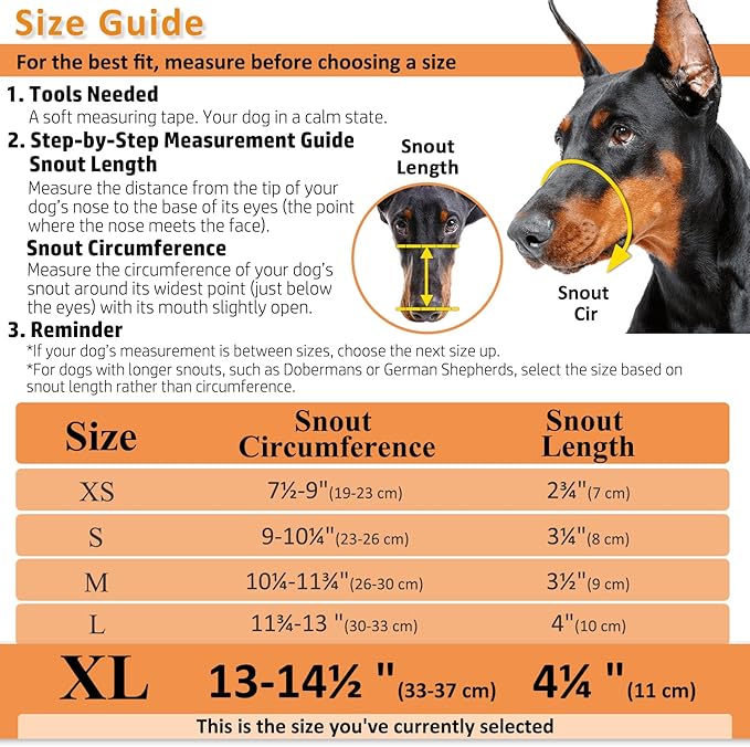 BARKLESS Dog Muzzle, Basket Muzzle for Biting, Chewing and Scavenging, Humane Cage Mouth Cover, Perfect for Grooming and Training Large Aggressive Reactive Dogs (XL, Black)-PawvioPets