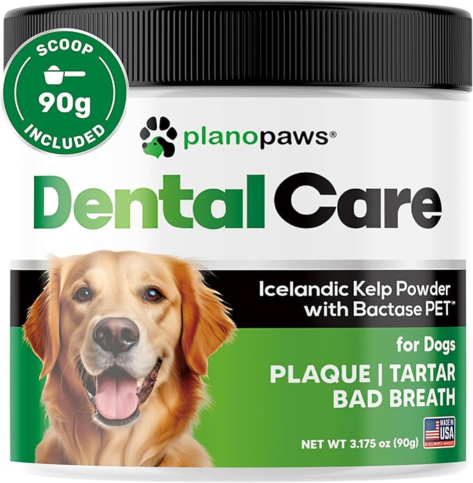 Dog Teeth Cleaning Powder - Plaque and Tartar Remover - Dental Powder with Bactase PET - Breath Freshener for Overall Dental Care - Supports Mouth, Teeth, and Gum Health for All Ages and Sizes-PawvioPets
