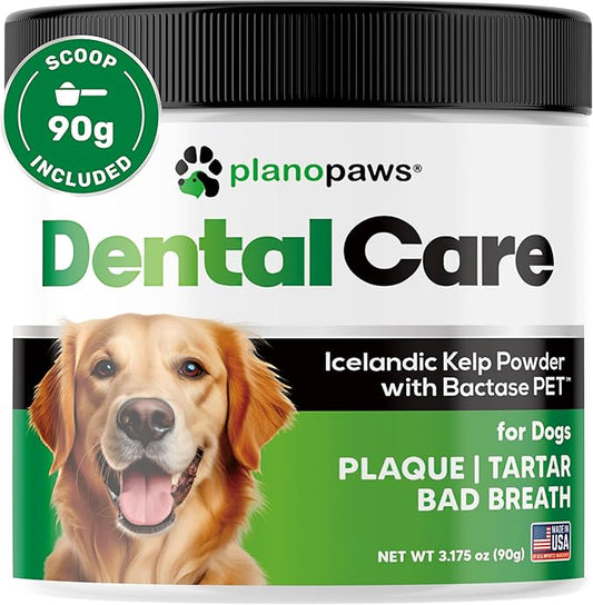 Dog Teeth Cleaning Powder - Plaque and Tartar Remover - Dental Powder with Bactase PET - Breath Freshener for Overall Dental Care - Supports Mouth, Teeth, and Gum Health for All Ages and Sizes-PawvioPets