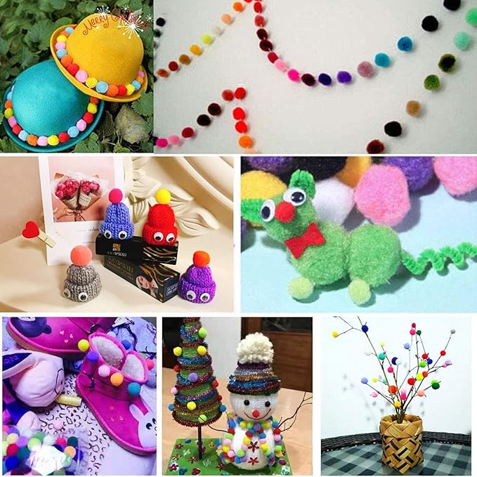 30Pcs 1.3 Inch Cat Toy Balls Soft Kitten Pompom Toys Indoor Cats Interactive Playing Quiet Ball Cats Favorite Toy, Cat Pom Pom Balls for Craft DIY Creative Crafts Decorations (Assorted Color)-PawvioPets