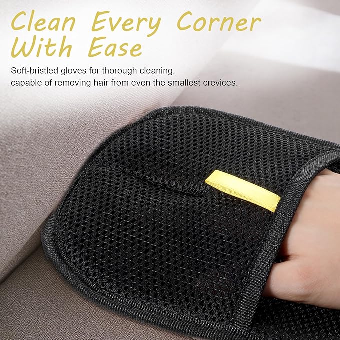 2Pcs Pet Hair Removal Gloves, Reusable Pet Cat Dog Hair Removal Grooming Gloves, Electrostatic Cat Grooming Glovee for Hairs Removals, for Couch, Furniture, Carpet, Car Seat-PawvioPets