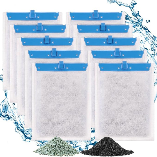fishkeeper 10 Pack Large Filter Cartridges Compatible with Tetra Whisper Bio-Bag Filters Replacement Filter Cartridges for Whisper Power Filters 20i/40i /IQ20/30/45/60 PF20/30/40/60(Ready to Use)-PawvioPets