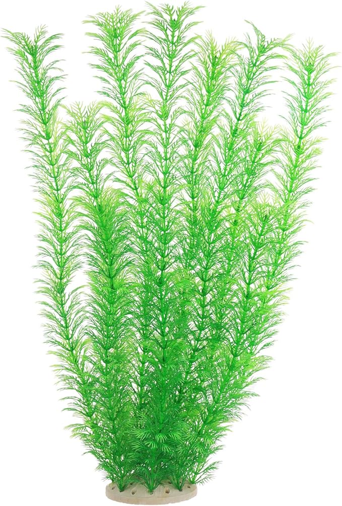 Aquarium Plastic Plants Large, Artificial Plastic Long Fish Tank Plants Decoration Ornaments Safe for All Fish 21 Inches Tall (J67 Grenn)-PawvioPets