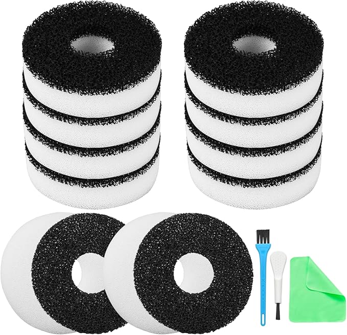 Filter Replacement Compatible with Biorb Aquariums(10 Piece of Carbon Foam, 10 Piece of Regular Foam, 2 Cleaning brushs and 1 Piece Cleaner pad)-PawvioPets