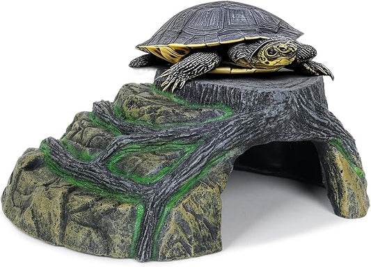 Gecko Tank Accessories, Tortoise Habitat Accessories, Ball Python Tank Accessories, Large Snake Hides, Perfect Terrarium Decor for Reptile Gecko Basking Humid Hiding (Large)-PawvioPets