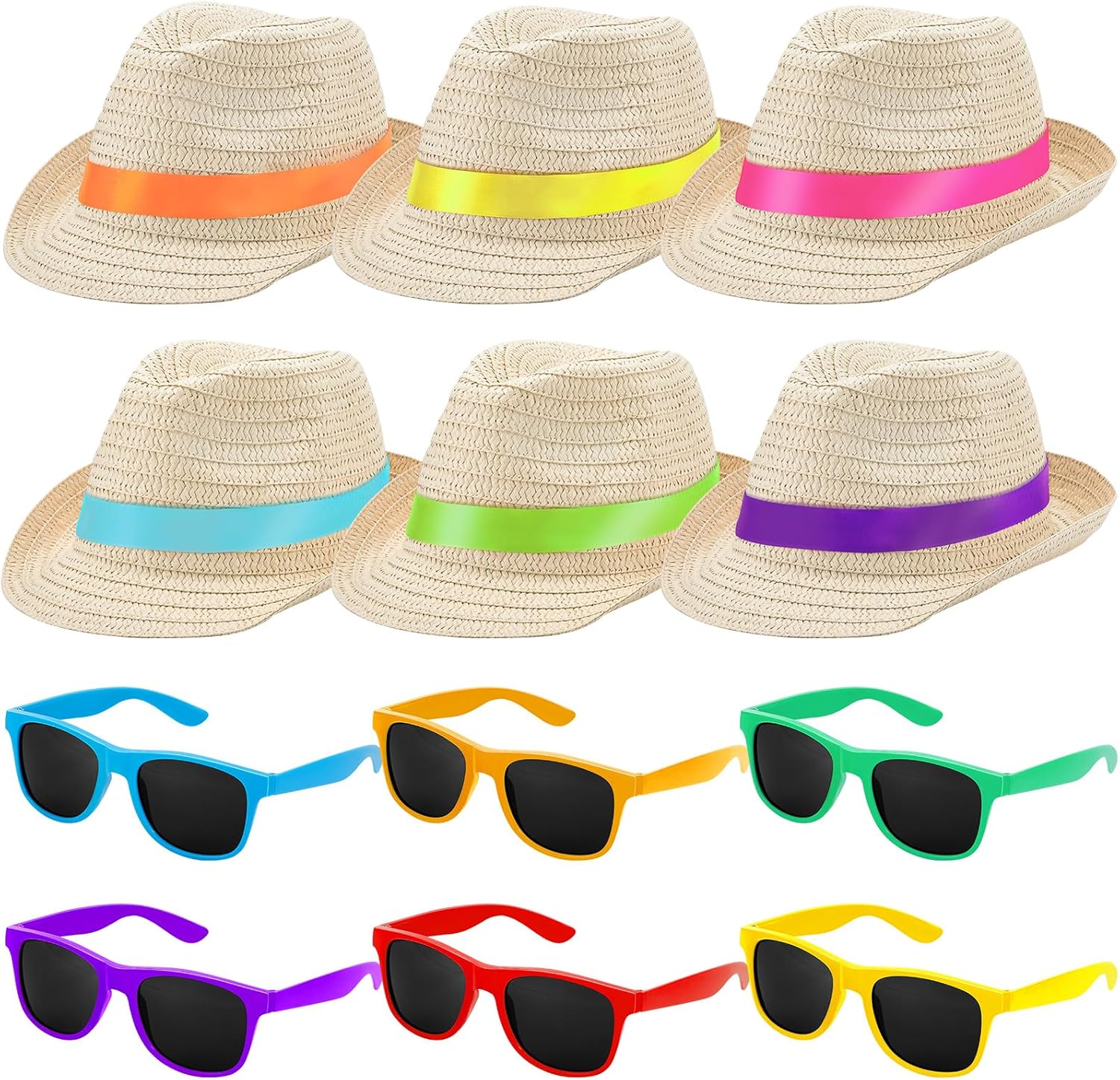 Newcotte Straw Hats, Havana Cubans with Sunglass Hawaiian, Birthday Party Supplies