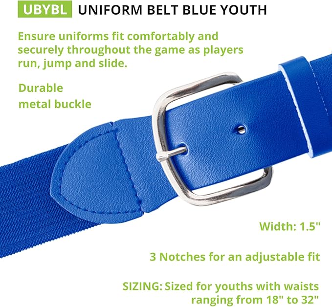 Champion Sports Baseball/Softball Uniform Belt, Comfort Stretch Fit Durable Syntex Tab - Youth & Adult Sizes, Multiple Colors-PawvioPets