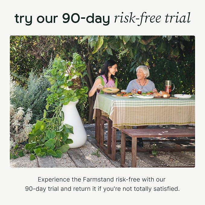 Farmstand Starter Kit + 12 Seedling Credits | Tiny Hydroponic Growing System Kit | Self-Watering Outdoor Vertical Garden Planter Tower | 3ft 8in | Made in USA-PawvioPets