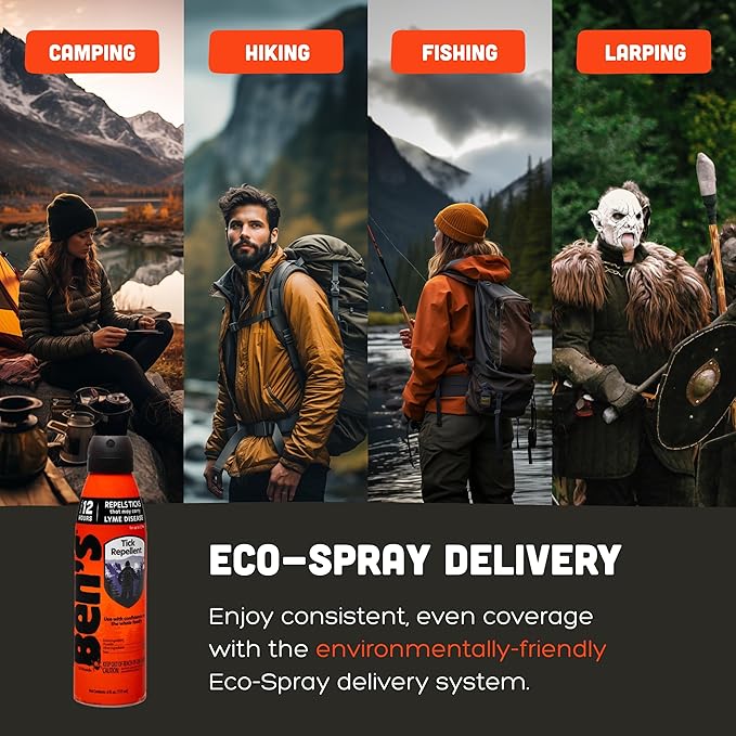 Ben's Tick Repellent - Tick, Mosquito & Insect Repellent Spray for Adults & Children - Bug Spray with 20% Picaridin - Offers 12 Hours of Protection - 6 fl oz (Pack of 3)-PawvioPets