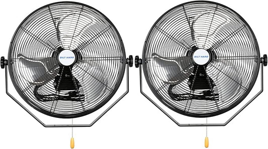 BILT HARD 18 inch Industrial Wall Fan, 4300 CFM, 3-Speeds High Velocity Wall Mount Fan with Sealed Motor, Heavy Duty Metal Barn Fans, 2 Pack-PawvioPets