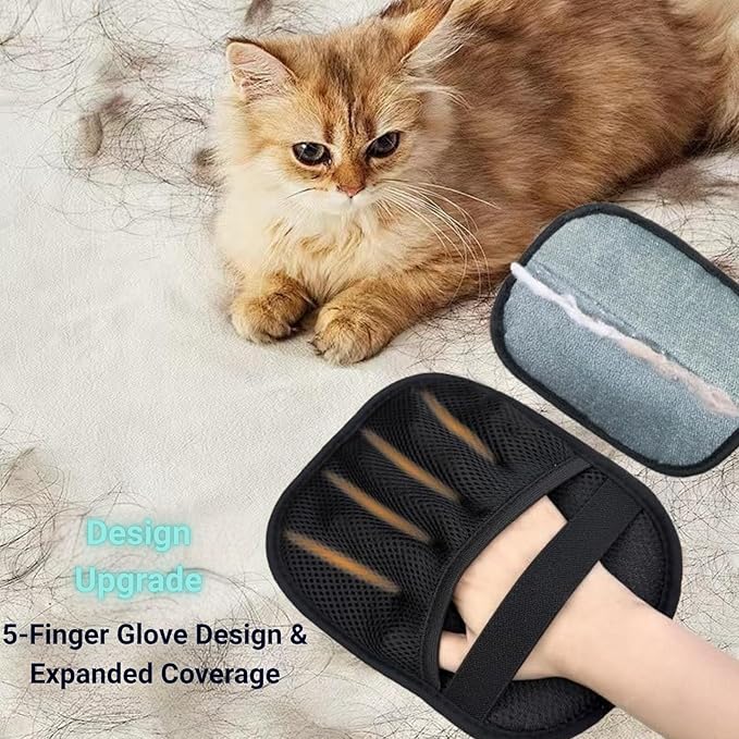 5-Pack Pet Hair Removal Gloves,Electrostatic Pet Hair Remover Tool,Dog Hair Remover Furniture Reusable & Washable Grooming Mitts,Lint & Fur Remover for Clothes, Carpets, Car Seats-PawvioPets