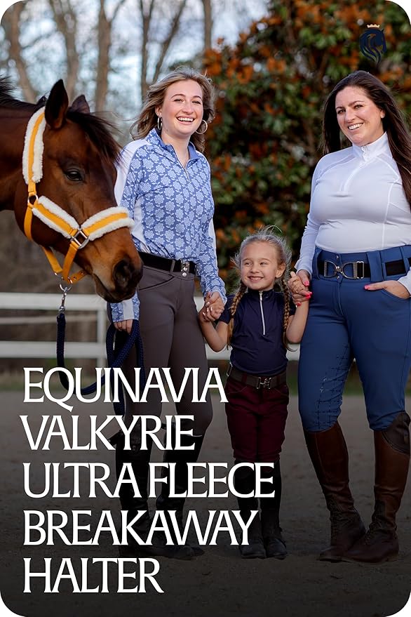 Equinavia Valkyrie Soft Ultra Fleece Padded Adjustable Breakaway Horse Halter - Golden Sunshine/White - Warmblood-PawvioPets