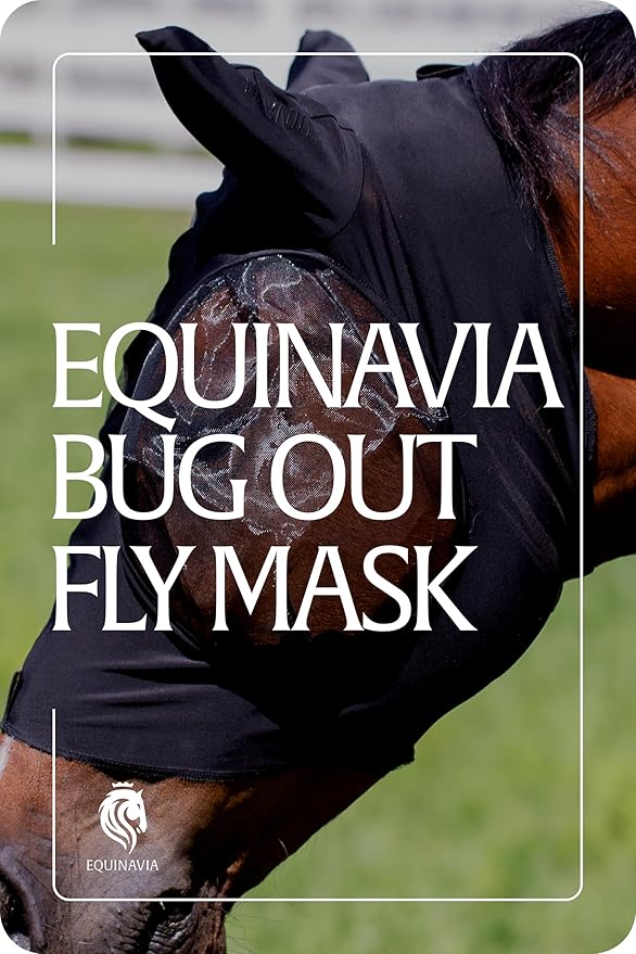 Equinavia Bug Out Fly Mask | Against Flies, Insects, UV Rays - Black - Cob-PawvioPets