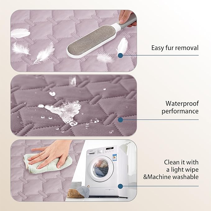 gogobunny 100% Double Sided Waterproof Dog Blanket Soft Pet Bed Cover Reversible Protect Furniture Couch Sofa Car for Puppy Large Dog Cat (Dark Sea Fog/Light Sea Fog, 82x102 Inch (Pack of 1))-PawvioPets