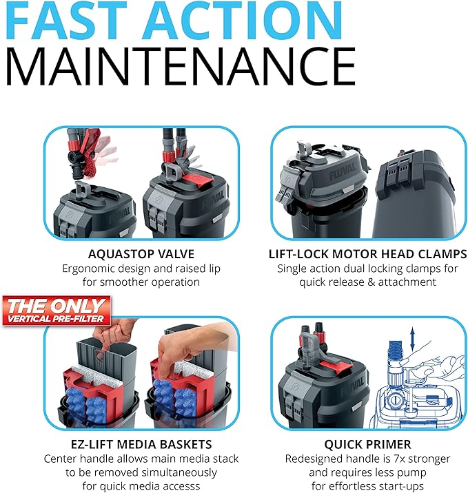 Fluval 307 Perfomance Canister Filter - for Aquariums Up to 70 Gallons - Aquarium Canister Filter-PawvioPets