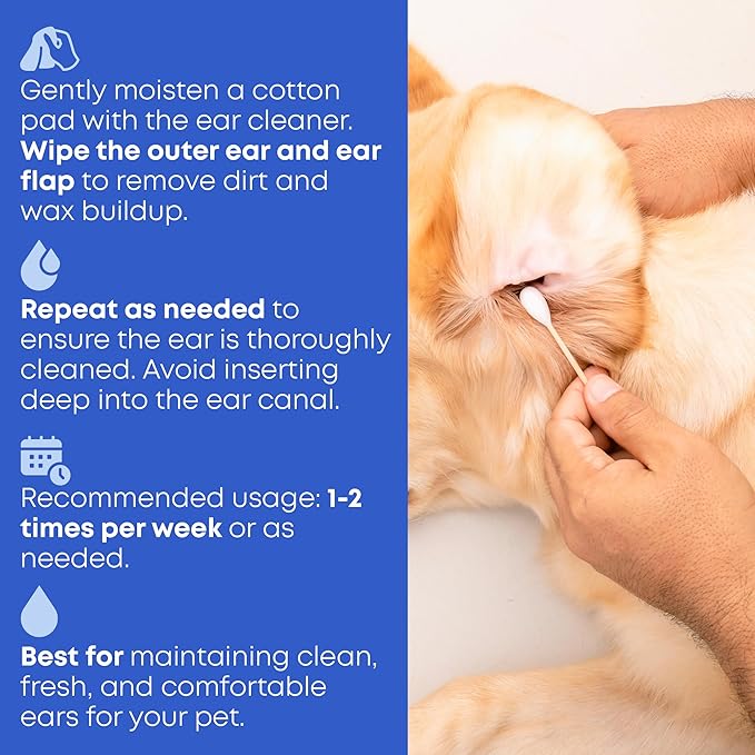 Ear Cleaner Drops & Wash Solution for Cats and Dogs – Gentle Ear Hygiene, Wax Removal & Odor Control for Pets-PawvioPets