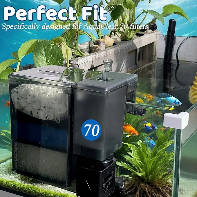 2 Sets of Upgraded Three-Stage Filtration Fish Tank Filter for AquaClear 70 Power Filter, 2 Set of Replacement Maintenance Kit for Fish Tank Filter for 40- to 70-Gallon Aquariums-PawvioPets