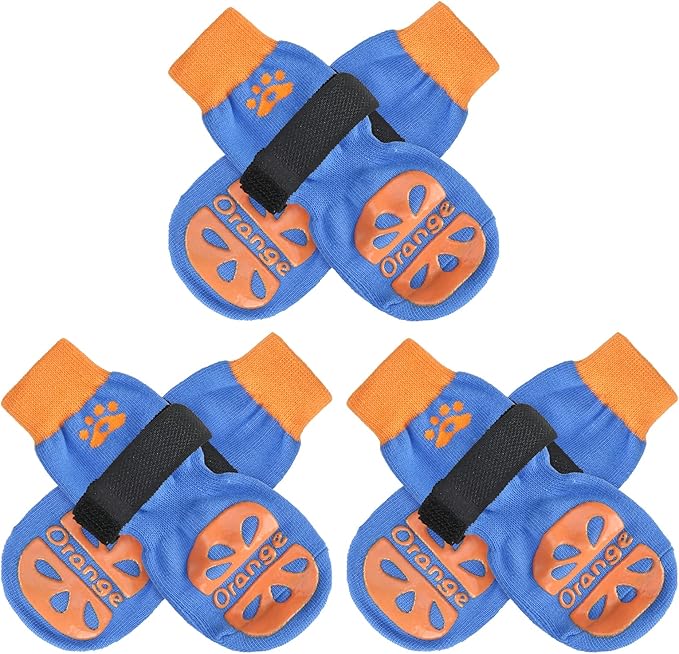 BEAUTYZOO Anti-Slip Dog Socks,Dog Shoes for Hot/Cold Pavement,Paw Protectors with Grips 3 pairs for Puppy Small Medium Large Senior Old Dogs,Dog Socks to Prevent Licking and Hardwood Floor Protection-PawvioPets
