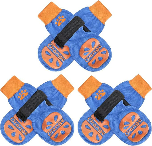 BEAUTYZOO Anti-Slip Dog Socks,Dog Shoes for Hot/Cold Pavement,Paw Protectors with Grips 3 pairs for Puppy Small Medium Large Senior Old Dogs,Dog Socks to Prevent Licking and Hardwood Floor Protection-PawvioPets