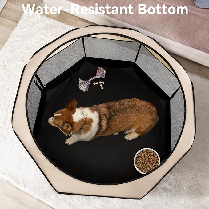 A4Pet Portable Kitten Playpen for Cats, 27" Foldable Pet Playpen for Puppy/Cat/Rabbit/Chick, with Removable Zipper Top & Mesh Panel(11”W × 7.5”H)-PawvioPets