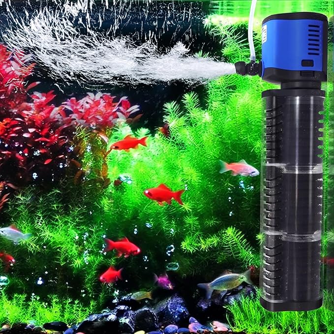 COOSPIDER Aquarium Filter Pond Filter for 100-300 Gallon, 660GPH Powerful Filtration Pump, Submersible Canister Filters for Fish Tank, Turtle Tank, Cold Plunge, Ice Bath Tub, Wavemaker, Oxygen Supply-PawvioPets