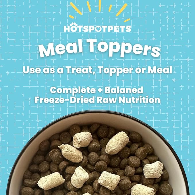Freeze Dried Raw Chicken Meal Toppers for Dogs - Single Protein,All Natural, Grain-Free- Perfect for Training, Topper or Snack - Made in USA - (Chicken Meal Toppers) 1LB Bag (500+ pcs)-PawvioPets