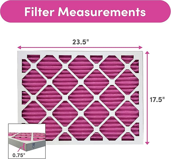 Colorfil 18x24x1 Air Filter (6-Pack) | Made in the USA | Color Changing | Remove Cat and Dog Odor | MERV 8 for Pet Hair Dander and Dust | 17.5"x23.5"x0.75" Exact Size-PawvioPets