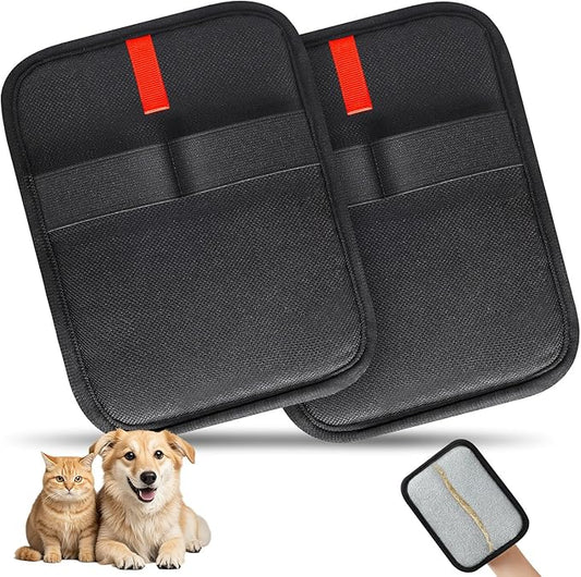 2 Pcs Static Pet Hair Removal Gloves, Reusable Electrostatic Pet Cat Dog Hair Remover Grooming Gloves Brush Tool for Couch, Furniture, Carpet, Car Seat-PawvioPets