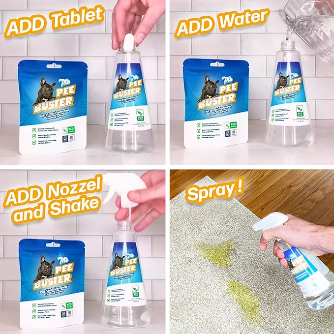 Generic Peebuster Pet Stain & Odor Remover - Cleaning Spray for Dog and Cat Urine, 1 Count (Pack of 1)-PawvioPets