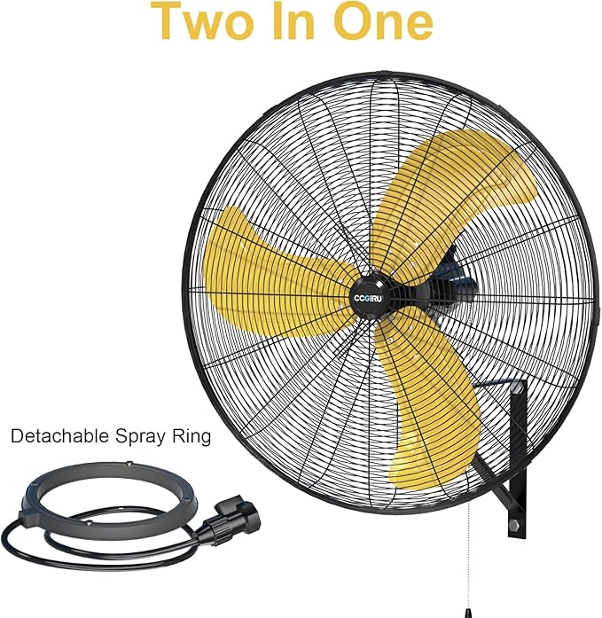 9600 CFM 30" Outdoor Wall Mount Misting Fans, High Velocity 3-Speed Waterproof Professional Oscillating Wall Fan, Heavy Duty Industrial Fan for Commercial, Garage, Warehouse, UL Listed-PawvioPets