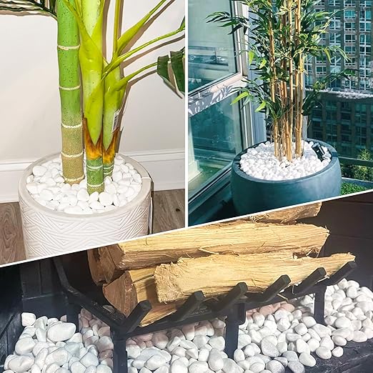 45LB 1"-2" White River Rocks for Plants, Polished Pebbles for Garden Landscaping, Planters, Aquariums, Vase Fillers – Indoor & Outdoor Decor-PawvioPets