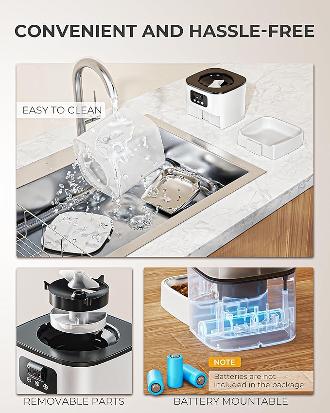 Automatic Cat Feeder with Camera,Adjustable Camera 5G/2.4G WiFi Timed cat Feed, auto cat Feeder, Automatic Pet Dispenser with HD Night Vision-PawvioPets