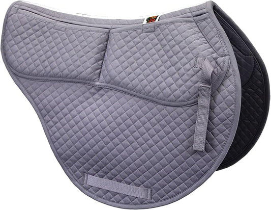 ECP Equine Comfort Products All-Purpose Contoured Correction Saddle Pad with Adjustable Memory Foam Inserts for Custom Support, Non-Slip, Shock Absorbing, 22” Spine, 19.5” Drop-PawvioPets